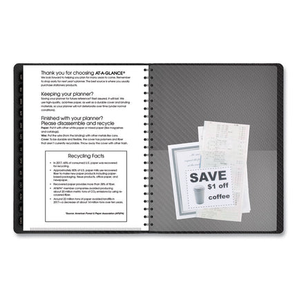 Contemporary Weekly/Monthly Planner, Vertical-Column Format, 11 x 8.25, Graphite Cover, 12-Month (Jan to Dec): 2025