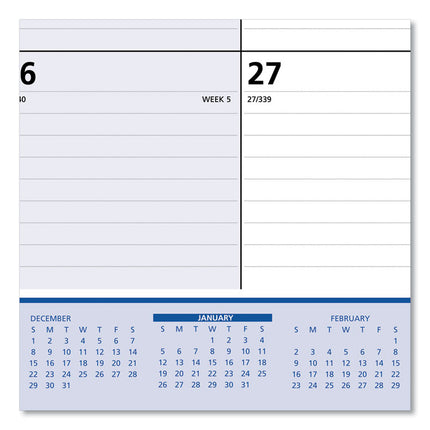 QuickNotes Desk Pad, 22 x 17, White/Blue/Yellow Sheets, Black Binding, Clear Corners, 13-Month: Jan 2025 to Jan 2026
