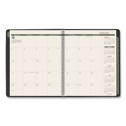Recycled Monthly Planner, 11 x 9, Black Cover, 13-Month: Jan 2025 to Jan 2026