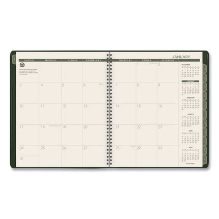 Recycled Monthly Planner, 11 x 9, Green Cover, 13-Month: Jan 2025 to Jan 2026