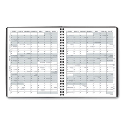 Monthly Planner, 8.75 x 7, Black Cover, 12-Month (Jan to Dec): 2025