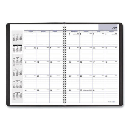 DayMinder Monthly Planner, Academic Year, Ruled Blocks, 12 x 8, Black Cover, 14-Month (July to Aug): 2024 to 2025