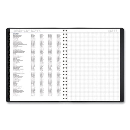 Contemporary Weekly/Monthly Planner, Vertical-Column Format, 11 x 8.25, Black Cover, 12-Month (Jan to Dec): 2025