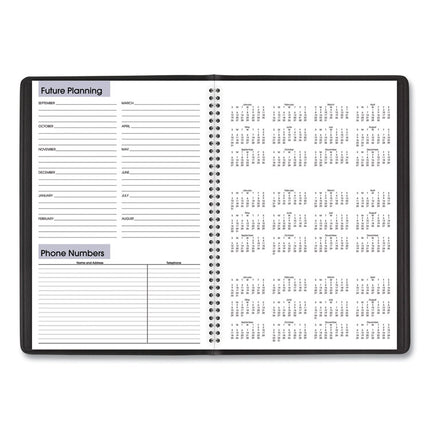DayMinder Monthly Planner, Academic Year, Ruled Blocks, 12 x 8, Black Cover, 14-Month (July to Aug): 2024 to 2025