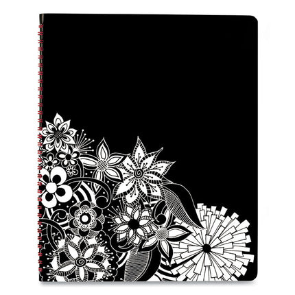 Floradoodle Weekly/Monthly Professional Planner, Floral Artwork, 11 x 8.5, Black/White Cover, 12-Month (Jan-Dec): 2025