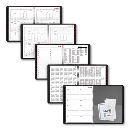 800 Range Weekly/Monthly Appointment Book, 11 x 8.25, Black Cover, 12-Month (Jan to Dec): 2025
