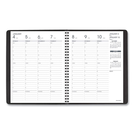 Weekly Vertical-Column Appointment Book Ruled for Hourly Appointments, 8.75 x 7, Black Cover, 13-Month: Jan 2025 to Jan 2026