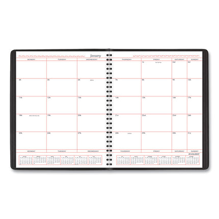 Monthly Planner in Business Week Format, 10 x 8, Black Cover, 12-Month (Jan to Dec): 2025