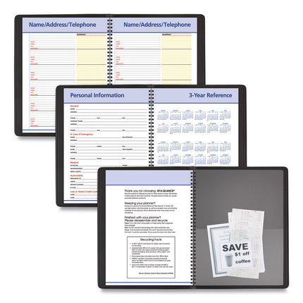 QuickNotes Monthly Planner, 11 x 8.25, Black Cover, 12-Month (Jan to Dec): 2025