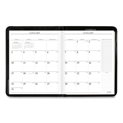 Executive Monthly Padfolio, 11 x 9, Black Cover, 13-Month: Jan 2025 to Jan 2026