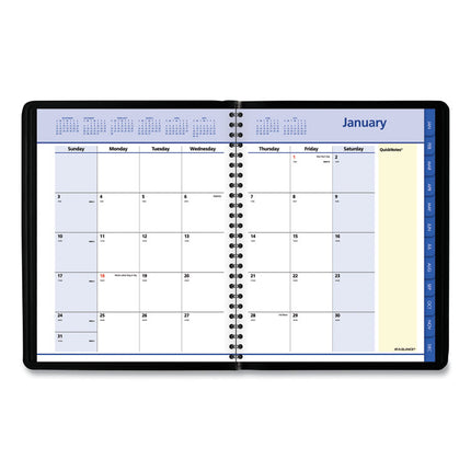 QuickNotes Monthly Planner, 8.75 x 7, Black Cover, 12-Month (Jan to Dec): 2025