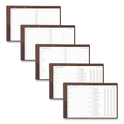 Signature Collection Monthly Clipfolio, 11 x 8, Distressed Brown Cover, 13-Month: Jan 2025 to Jan 2026