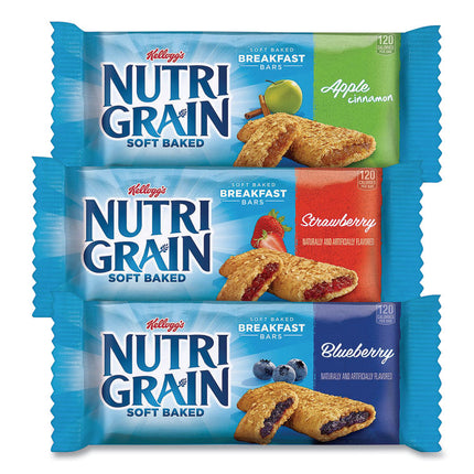 Nutri-Grain Soft Baked Breakfast Bars, Assorted, 1.3 oz Bar, 48/Carton
