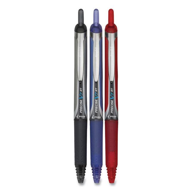 Precise V5RT Rollerball Pen, Retractable, Extra-Fine 0.5 mm, Assorted Ink and Barrel Colors, 3/Pack