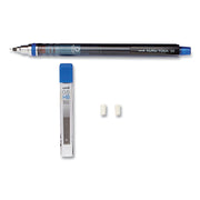 KuruToga Mechanical Pencil with Tube of Lead/Erasers, 0.5 mm, HB (#2), Black Lead, Black Barrel