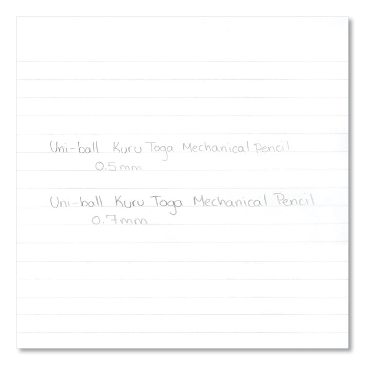 KuruToga Mechanical Pencil with Tube of Lead/Erasers, 0.5 mm, HB (#2), Black Lead, Black Barrel