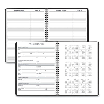 Weekly Appointment Book, 11 x 8.25, Black Cover, 13-Month: Jan 2025 to Jan 2026