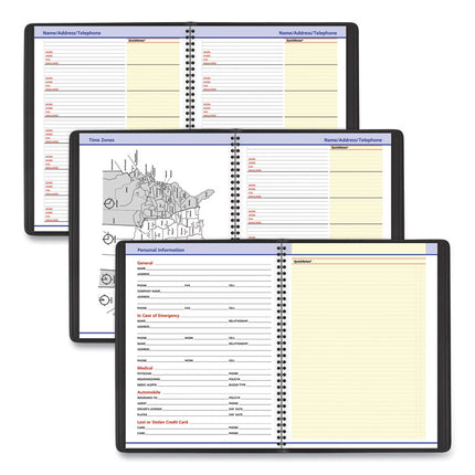 QuickNotes Weekly Vertical-Column Format Appointment Book, 11 x 8.25, Black Cover, 12-Month (Jan to Dec): 2025