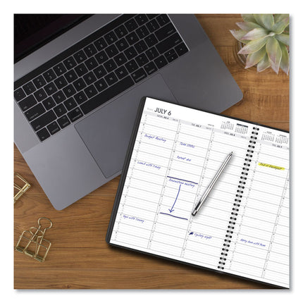 Weekly Appointment Book, 11 x 8.25, Black Cover, 14-Month (July to Aug): 2024 to 2025