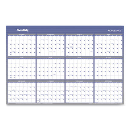 Vertical/Horizontal Erasable Quarterly/Monthly Wall Planner, 32 x 48, 12-Month (Jan to Dec): 2025