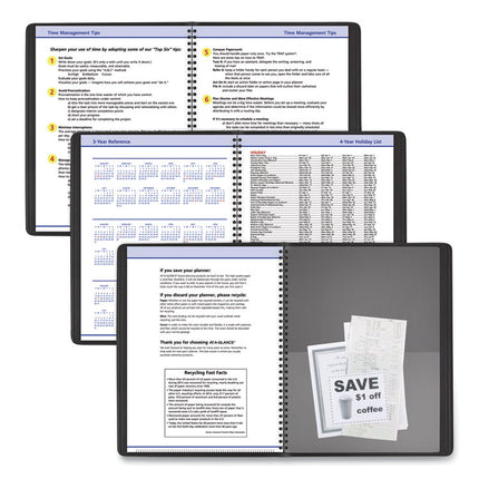QuickNotes Weekly Vertical-Column Format Appointment Book, 11 x 8.25, Black Cover, 12-Month (Jan to Dec): 2025