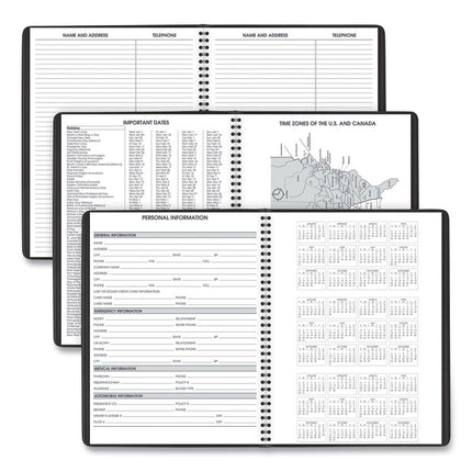 Weekly Appointment Book, 11 x 8.25, Black Cover, 14-Month (July to Aug): 2024 to 2025