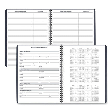 Weekly Appointment Book, 11 x 8.25, Navy Cover, 13-Month: Jan 2025 to Jan 2026