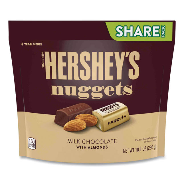 Nuggets Share Pack, Milk Chocolate with Almonds, 10.1 oz Bag, 3/Pack
