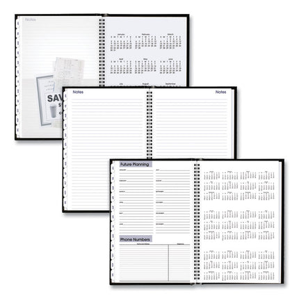 DayMinder Hard-Cover Monthly Planner, Ruled Blocks, 11.75 x 8, Black Cover, 14-Month: Dec 2024 to Jan 2026