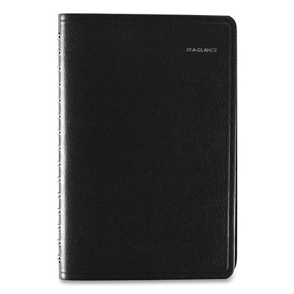 DayMinder Daily Appointment Book, 8.5 x 5.5, Black Cover, 12-Month (Jan to Dec): 2025