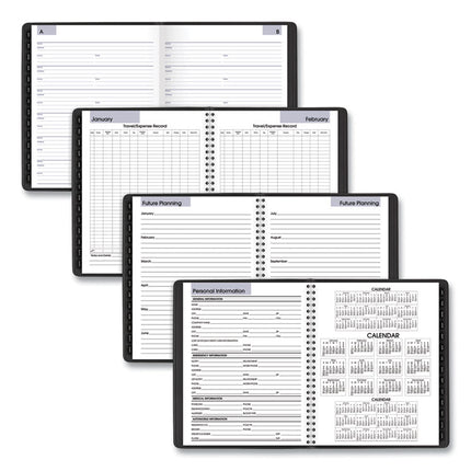 DayMinder Executive Weekly/Monthly Refillable Planner, 8.75 x 7, Black Cover, 12-Month (Jan to Dec): 2025