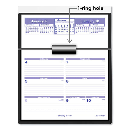 Flip-A-Week Desk Calendar and Base, 7 x 5.5, White Sheets, 12-Month (Jan to Dec): 2025