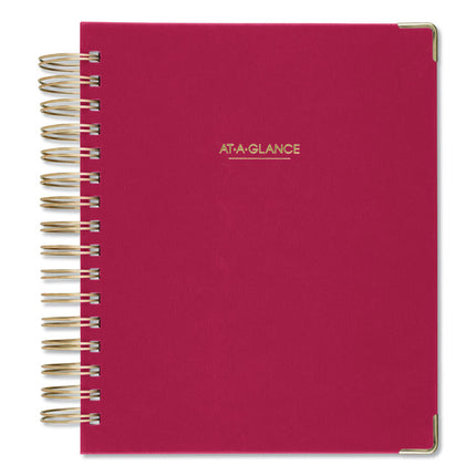 Harmony Daily Hardcover Planner, 8.75 x 7, Berry Cover, 12-Month (Jan to Dec): 2025