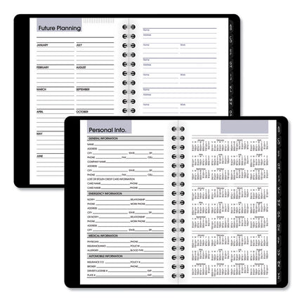 DayMinder Weekly Pocket Appointment Book with Telephone/Address Section, 6 x 3.5, Black Cover, 12-Month (Jan to Dec): 2025