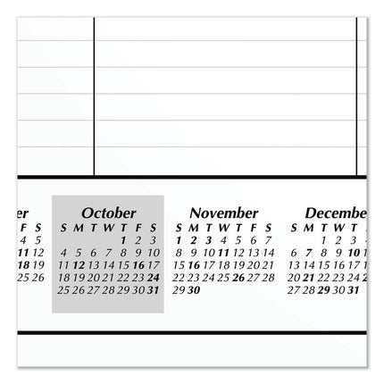 Academic Year Ruled Desk Pad, 21.75 x 17, White Sheets, Black Binding, Black Corners, 16-Month (Sept to Dec): 2024 to 2025
