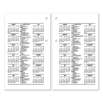 Desk Calendar Refill, 3.5 x 6, White Sheets, 12-Month (Jan to Dec): 2025