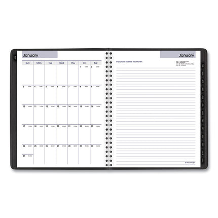 DayMinder Executive Weekly/Monthly Refillable Planner, 8.75 x 7, Black Cover, 12-Month (Jan to Dec): 2025