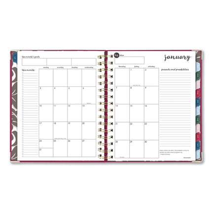 Harmony Daily Hardcover Planner, 8.75 x 7, Berry Cover, 12-Month (Jan to Dec): 2025