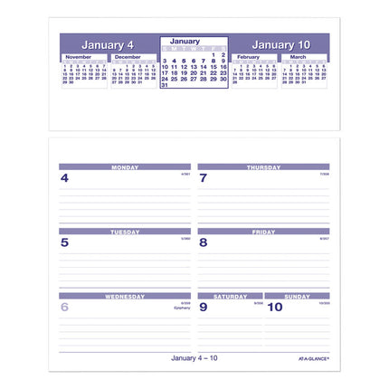 Flip-A-Week Desk Calendar Refill, 7 x 6, White Sheets, 12-Month (Jan to Dec): 2025