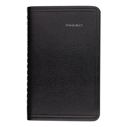 DayMinder Weekly Pocket Appointment Book with Telephone/Address Section, 6 x 3.5, Black Cover, 12-Month (Jan to Dec): 2025