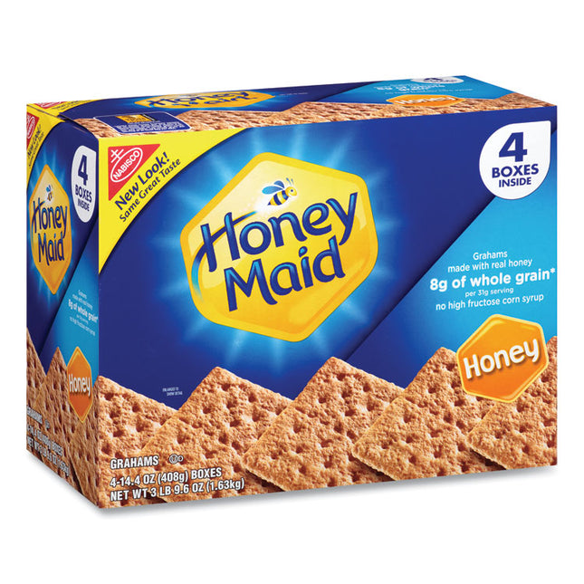 Honey Maid Honey Grahams, 14.4 oz Box, 4 Boxes/Pack