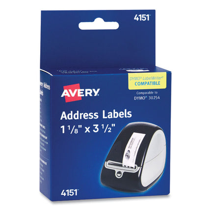 Thermal Printer Labels, Thermal Printers, 1.13 X 3.5, Clear, 120/roll, 1 Roll/pack