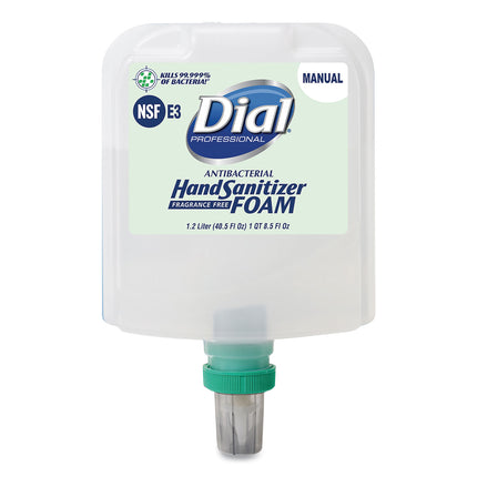 Antibacterial Foaming Hand Sanitizer Refill For Dial 1700 Dispenser, 1.2 L Refill, Fragrance-Free, 3/carton
