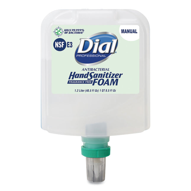 Antibacterial Foaming Hand Sanitizer Refill For Dial 1700 Dispenser, 1.2 L Refill, Fragrance-Free, 3/carton