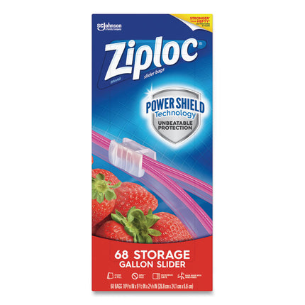 Slider Storage Bags, Gallon, 9.5" x 2.63" x 10.56", Clear, 9/Carton