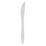 Individually Wrapped Mediumweight Cutlery, Knife, Plastic, White, 1,000/Carton