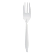 Individually Wrapped Mediumweight Cutlery, Fork, Plastic, White, 1,000/Carton