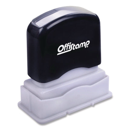 Pre-Inked Message Stamp With Blank Date Box, Entered, 1.63" X 0.38", Red Ink