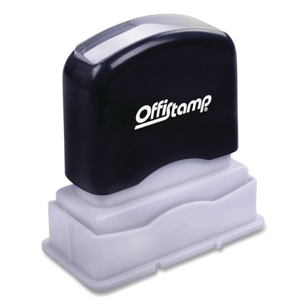 Pre-Inked Message Stamp With Blank Date Box, Posted, 1.63" X 0.38", Red Ink