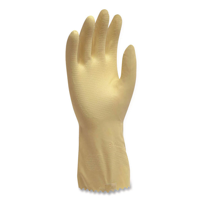 PRO L6500 SERIES FLOCK-LINED LATEX GLOVES, 12" LONG, 15 MIL, LARGE, YELLOW, 12 PAIRS